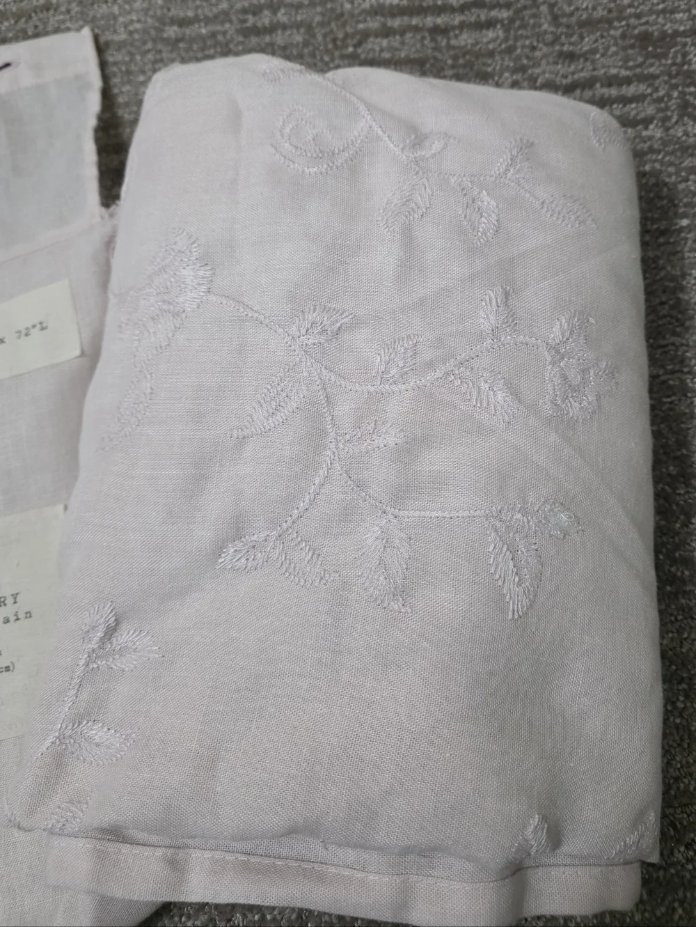 New Ivory Wamsutta Vintage Embroidered Shower Curtain Poly & Linen Fabric 72x72